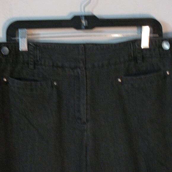 New Directions Gray Trousers Pants Plus Size 16 Cropped Capti Pant FLAW - Picture 2 of 7